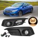 Pair Car Front Bumper Fog Lights Kit with Harness Bulbs Amber for Honda Civic 2/4Dr 2016-2017 Pair Car Front Bumper Fog Lights Kit with Harness Bulbs Amber for Honda Civic 2/4Dr 2016-2017