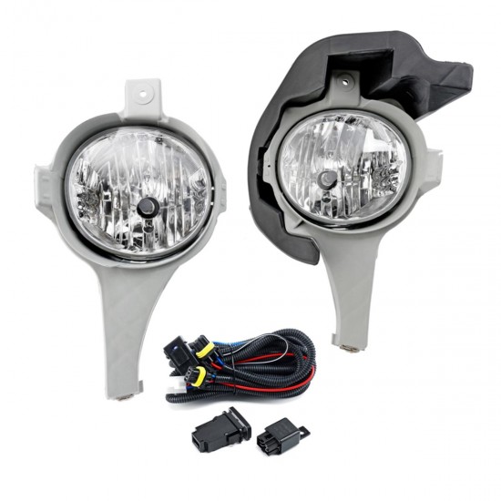 Pair Car Front Bumper Fog Lights Lamps with Bulb Wiring Harness For Toyota Hilux 2005-2008