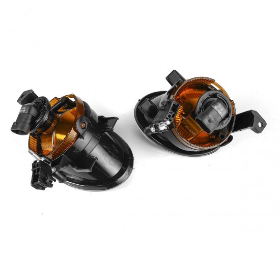 Pair Car Front Bumper Grill Fog Lights Lamp with Bulbs Amber for VW Jetta Sportwagen Golf MK6 09-14