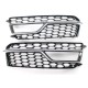 Pair Front Bumper Fog Light Grill Grille Silver Trim For Adufi S-Line A5 S5 2013-2016