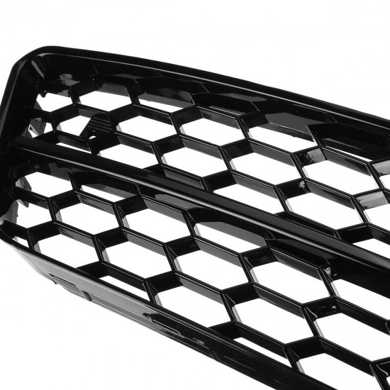 Pair Front Bumper Fog Light Lamp Grille Grill Cover Honeycomb Hex Black For Audi A5 2008-2011