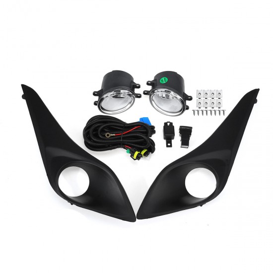 Pair Front Bumper Grilles Fog Light Lamp Cover Harness For Toyota Yaris Vios 2017-2019 Pair Front Bumper Grilles Fog Light Lamp Cover Harness For Toyota Yaris Vios 2017-2019