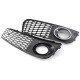 Pair Glossy Black Front Bumper Fog Light Grille?Grill Cover For Audi A4 B8 RS4 style 2009-2012
