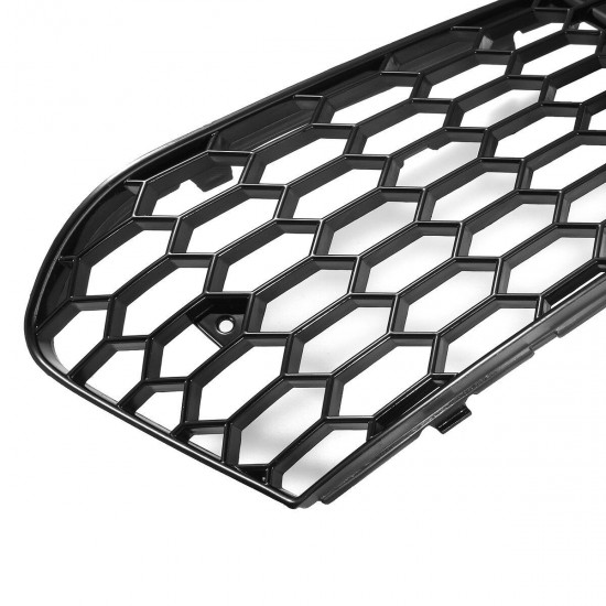 Pair Glossy Black Front Bumper Fog Light Grille?Grill Cover For Audi A4 B8 RS4 style 2009-2012