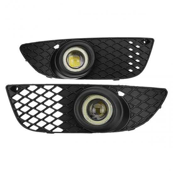 Pair H11 40A 55W Car Clear Lens Halo Ring Fog Lights Lamps for Mitsubishi Lancer 2008-2014