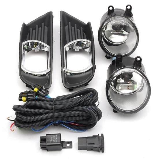 Pair H11 Front Bumper Clear Fog Lights with Wiring Harness Switch Lamp Covers For Toyota Camry 07-09