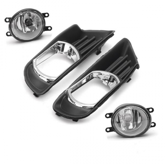 Pair H11 Front Bumper Clear Fog Lights with Wiring Harness Switch Lamp Covers For Toyota Camry 07-09