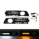 Pair Mesh Fog Lights Cover Grille Flowing LED Turn Signal White DRL Daytime Running For Audi A4 B6 2002-2005 Pair Mesh Fog Lights Cover Grille Flowing LED Turn Signal White DRL Daytime Running For Audi A4 B6 2002-2005