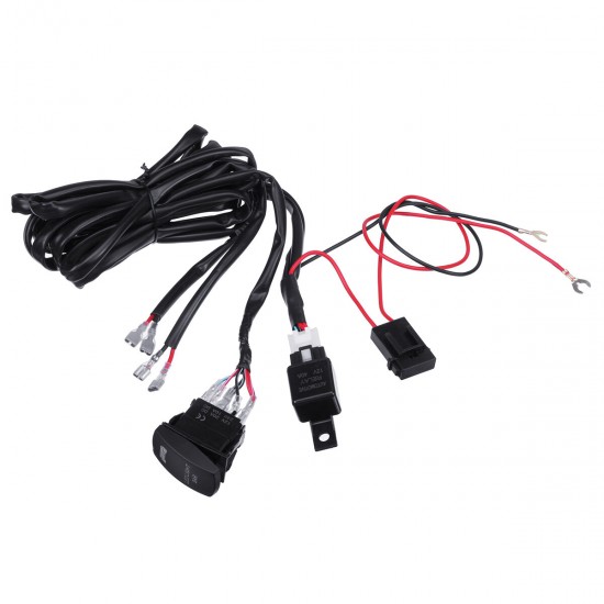 Universal 5 Pin Car 12V Waterproof LED Work Light Fog Lamp Bar Lighting Switch Relay Wiring Harness Kit Universal 5 Pin Car 12V Waterproof LED Work Light Fog Lamp Bar Lighting Switch Relay Wiring Harness Kit