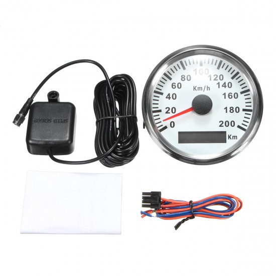 3.34 Inch Auto Car GPS Speed Meter Stainless Waterproof White Digital Gauge 200km/h 3.34 Inch Auto Car GPS Speed Meter Stainless Waterproof White Digital Gauge 200km/h