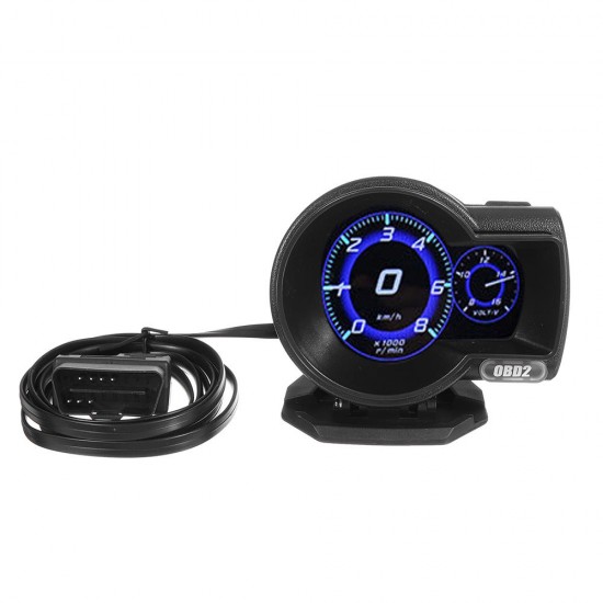 F8 Car Head-Up Display LED Color Screen HUD GPS Speed Warning OBD2 Fault Code Elimination Car Diagnostic Tool Windscreen Projector