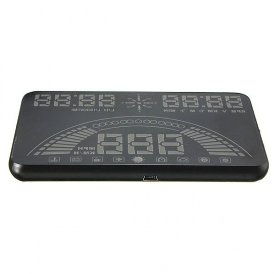 S7 5.8 Inch Car HUD Head Up Display OBD Km/h&MPH GPS Speeding Warning