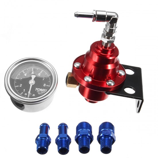 Universal Adjustable Car Fuel Hose Auto Pressure Regulator With 160PSI Oil Gauge Kit