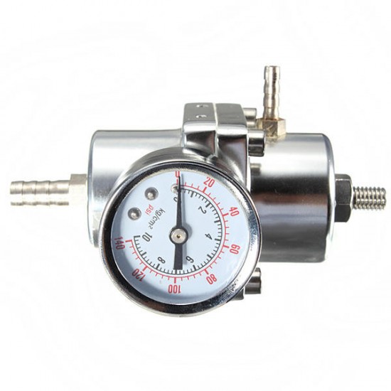 Universal Silver Adjustable Pressure Regulator 0-140PSI Gauge Steel