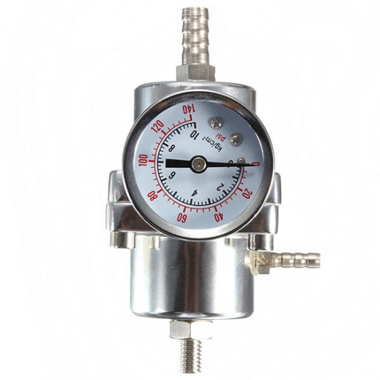 Universal Silver Adjustable Pressure Regulator 0-140PSI Gauge Steel