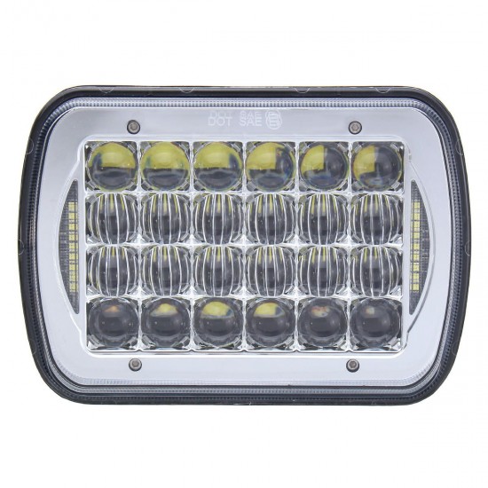 1pcs 6X7inch 5D DC10-30V 72W IP67 LED Headlights Lamp Bulb Hi/Low Beam DRL for Truck Boat SUV