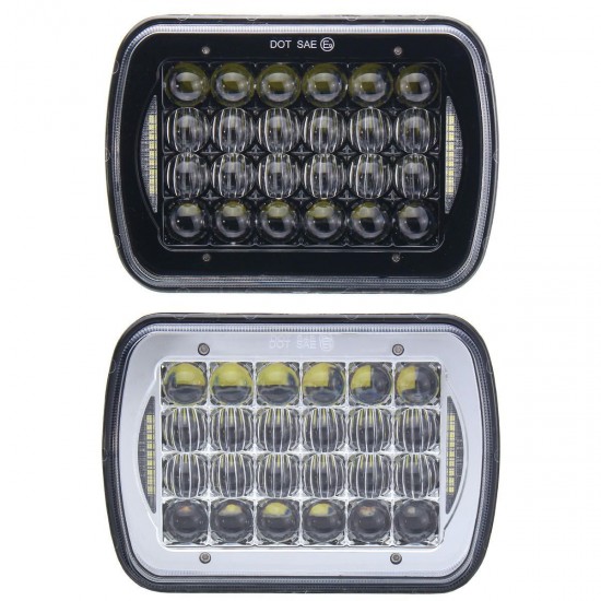 1pcs 6X7inch 5D DC10-30V 72W IP67 LED Headlights Lamp Bulb Hi/Low Beam DRL for Truck Boat SUV