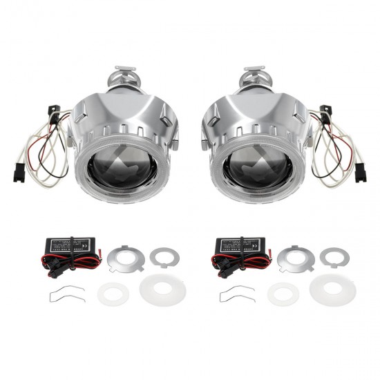 2.5 Inch H1/H4/H7 Bi-Xenon HID Projector Headlights Conversion Kit with Lens CCFL Angel Eyes Halo Ring Lights Shroud RHD 2.5 Inch H1/H4/H7 Bi-Xenon HID Projector Headlights Conversion Kit with Lens CCFL Angel Eyes Halo Ring Lights Shroud RHD