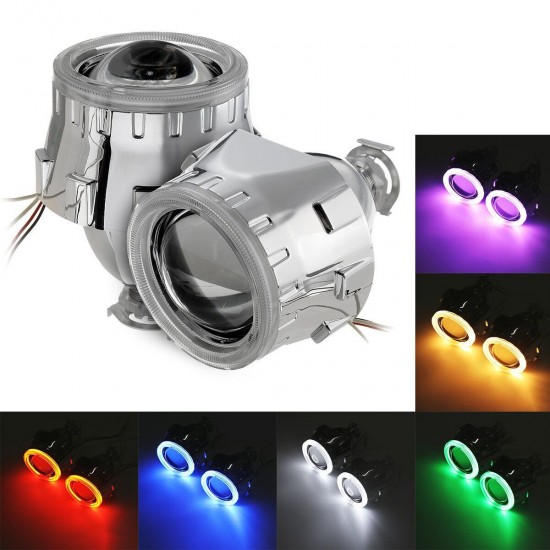 2.5 Inch H1/H4/H7 Bi-Xenon HID Projector Headlights Conversion Kit with Lens CCFL Angel Eyes Halo Ring Lights Shroud RHD 2.5 Inch H1/H4/H7 Bi-Xenon HID Projector Headlights Conversion Kit with Lens CCFL Angel Eyes Halo Ring Lights Shroud RHD