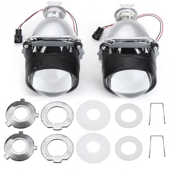 2.5inch HID Bi-Xenon Projector Headlights Lens H1 H4 H7 Retrofit Hi/Low Beam LHD/RHD Type