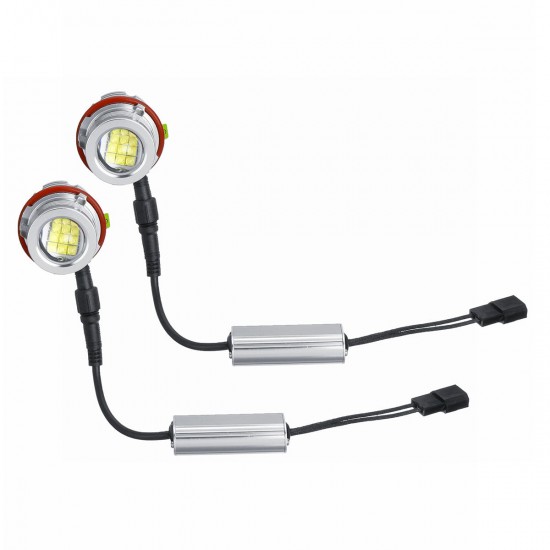 2PCS 60W Angel Eyes Halo Ring LED Headlights Bulbs 6000K with Decoder For BMW E39 E53 E60 E61 E63 E65 E83 E87 2PCS 60W Angel Eyes Halo Ring LED Headlights Bulbs 6000K with Decoder For BMW E39 E53 E60 E61 E63 E65 E83 E87
