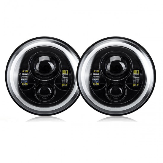 2Pcs 7 Inch Car Round LED Headlights Head Turn Signal Lamps DRL High/Low Beam Waterproof IP67 For Jeep Wrangler 2Pcs 7 Inch Car Round LED Headlights Head Turn Signal Lamps DRL High/Low Beam Waterproof IP67 For Jeep Wrangler