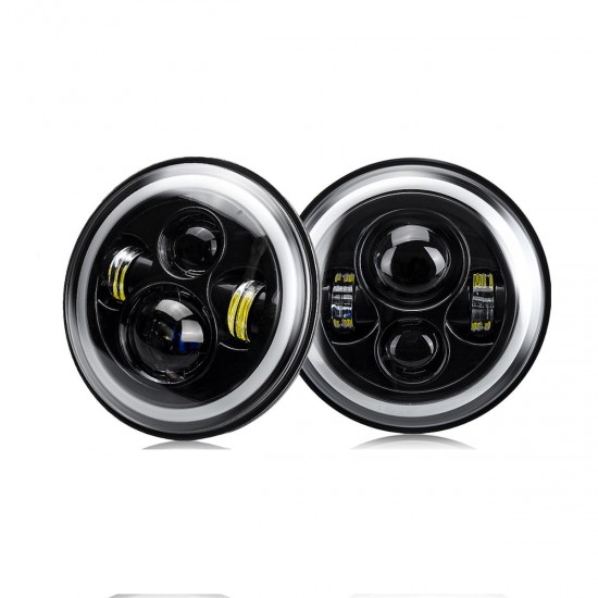 2Pcs 7 Inch Car Round LED Headlights Head Turn Signal Lamps DRL High/Low Beam Waterproof IP67 For Jeep Wrangler 2Pcs 7 Inch Car Round LED Headlights Head Turn Signal Lamps DRL High/Low Beam Waterproof IP67 For Jeep Wrangler