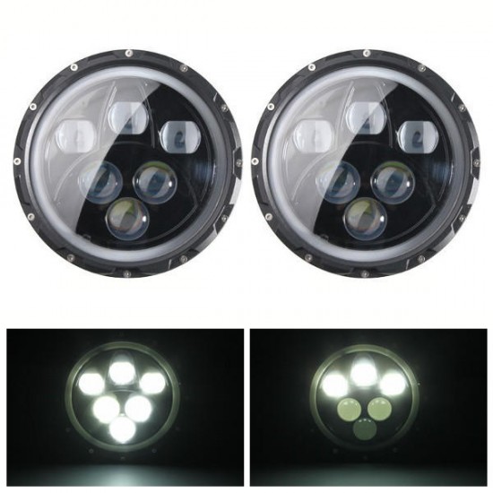 2pcs H4 H13 7inch 60W 6500K IP67 Hi/Lo Beam LED Headlights For Jeep Wrangler JK TJ LJ CJ