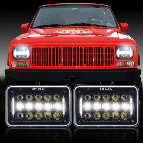 4X6'' H4 5D LED Headlights Lamp Bulb Hi/Low Beam DRL for Truck SUV Off Road Car 48W 2400LM