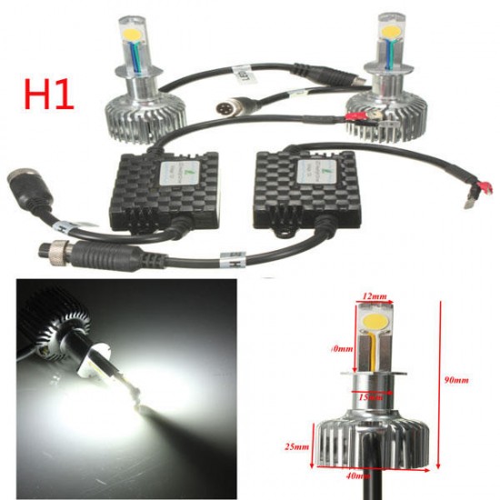 60W 5000K 4800LM White LED Headlight Kit 9004 9005 9006 H4 H13 Light Bulbs