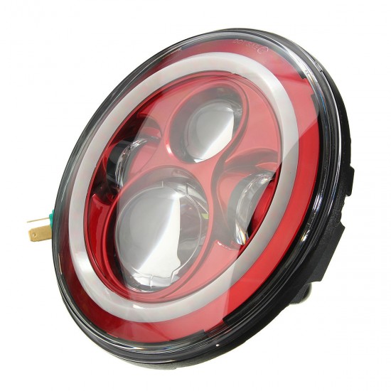 7Inch H4 LED Headlights Hi-Lo Beam Light Halo Angle Eyes for Wrangler