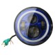 7inch 6000K LED Hi-Lo Beam Headlight Halo Angle Eyes White DRL Blue Turn Light For Jeep Wrangler