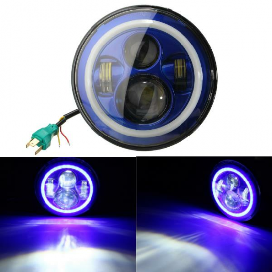 7inch 6000K LED Hi-Lo Beam Headlight Halo Angle Eyes White DRL Blue Turn Light For Jeep Wrangler 7inch 6000K LED Hi-Lo Beam Headlight Halo Angle Eyes White DRL Blue Turn Light For Jeep Wrangler