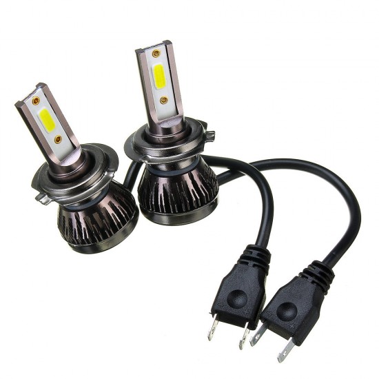 80W Mini Car COB LED Headlights Bulbs H1 H4 H7 H8 9005 9006 9012 Fog Lamp 10000LM 6000K White DC 9-32V 2Pcs