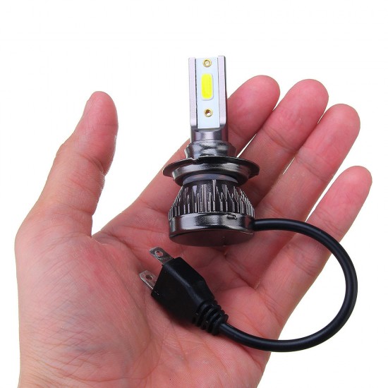 80W Mini Car COB LED Headlights Bulbs H1 H4 H7 H8 9005 9006 9012 Fog Lamp 10000LM 6000K White DC 9-32V 2Pcs