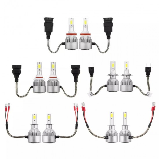 C6 COB LED H4 H7 Car Headlights 8000K Ice Blue Bulbs H1 9005 9006 Fog Lamps 72W 7600LM C6 COB LED H4 H7 Car Headlights 8000K Ice Blue Bulbs H1 9005 9006 Fog Lamps 72W 7600LM