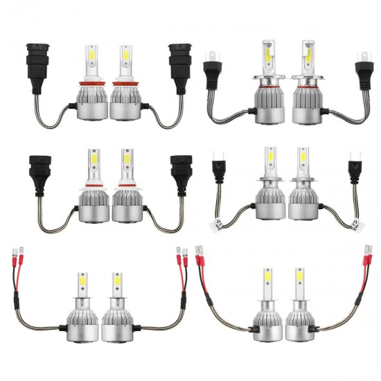 C6 COB LED Headlights Bulb Fog Lamp H1 H3 H4 H7 H8/H9/H11 9005/9006 72W 7600LM 6000K White 2PCS For Car Motor C6 COB LED Headlights Bulb Fog Lamp H1 H3 H4 H7 H8/H9/H11 9005/9006 72W 7600LM 6000K White 2PCS For Car Motor