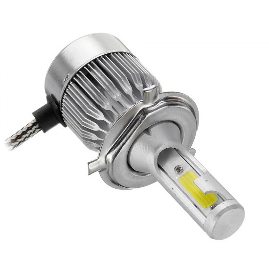 C6MAX 72W Car COB LED Headlights Bulb Fog Light H1 H4 H7 H8/H9/H11 9005 9006 9012 H13 7600LM 6000K White Upgraded From C6