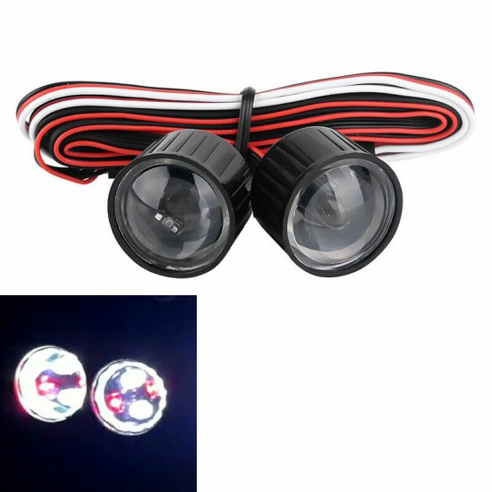 Car LED Headlights for Jeep Wrangler Axial SCX10 90046 90047 1/10 RC Crawler