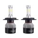 DG-S2 Car COB LED Headlights Bulbs H4 H7 High Low Beam Fog Lamps 72W 9000LM IP68 6500K White 2PCS PK S2