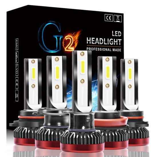 G2 LED Car Headlights Bulb 80W 10000LM Fog Light H1 H4 H7 H8 9005 9006 9012 9-32V 6000K White 2Pcs