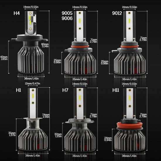 G4 Mini H4 H7 Car LED Headlights Bulbs H1 H11 9005 9006 9012 Fog Light 70W 10000LM IP68 6000K 2PCS