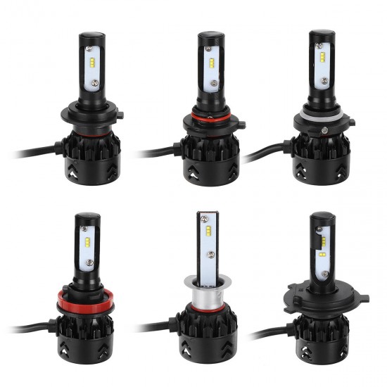 Mini8 Car LED Headlights Bulbs Fog Lamps H1 H4 H7 H8/H9/H11 9005 9006 6000K White 2PCS