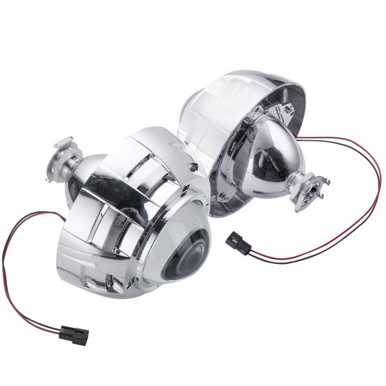 Pair 3Inch HID Bi-Xenon Projector Lens Headlights Shroud H1 H4 H7 Car Headlight Retrofit