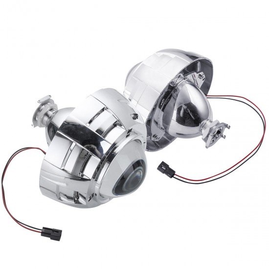 Pair 3Inch HID Bi-Xenon Projector Lens Headlights Shroud H1 H4 H7 Car Headlight Retrofit Pair 3Inch HID Bi-Xenon Projector Lens Headlights Shroud H1 H4 H7 Car Headlight Retrofit