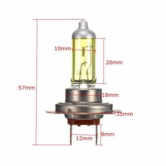 Pair 55W 12V H7 Amber Xenon Headlight High Beam HaloLight Lamp Bulbs