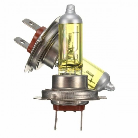 Pair 55W 12V H7 Amber Xenon Headlight High Beam HaloLight Lamp Bulbs