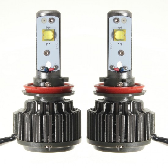 Pair 60W LED Headlight Lamp H11 H9 H8 7200LM 6000K with Wire