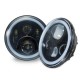 Pair 7 Inch 19 RGB LED Car Headlights IP67 Built-in Lamp Automatic Change Halo Angel Eyes for the Jeep Wrangler Landrover Defender Hummer