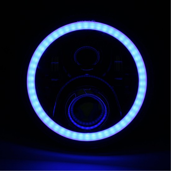 Pair 7 Inch 19 RGB LED Car Headlights IP67 Built-in Lamp Automatic Change Halo Angel Eyes for the Jeep Wrangler Landrover Defender Hummer Pair 7 Inch 19 RGB LED Car Headlights IP67 Built-in Lamp Automatic Change Halo Angel Eyes for the Jeep Wrangler Landrover Defender Hummer